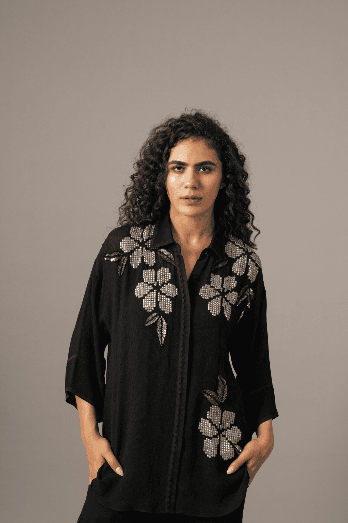 Namrata Joshipura Moonflower Front Open Coordset indian designer wear online shopping melange singapore 