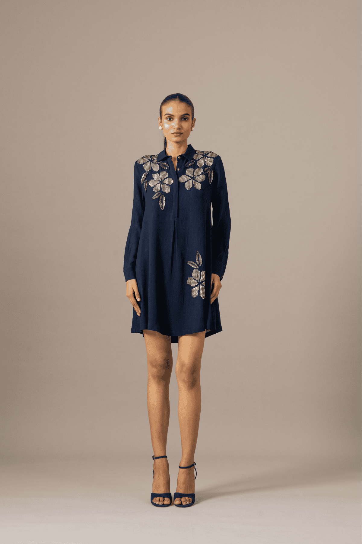 Namrata JoshipuraMoonflower Front Pleat Dress indian designer wear online shopping melange singapore 