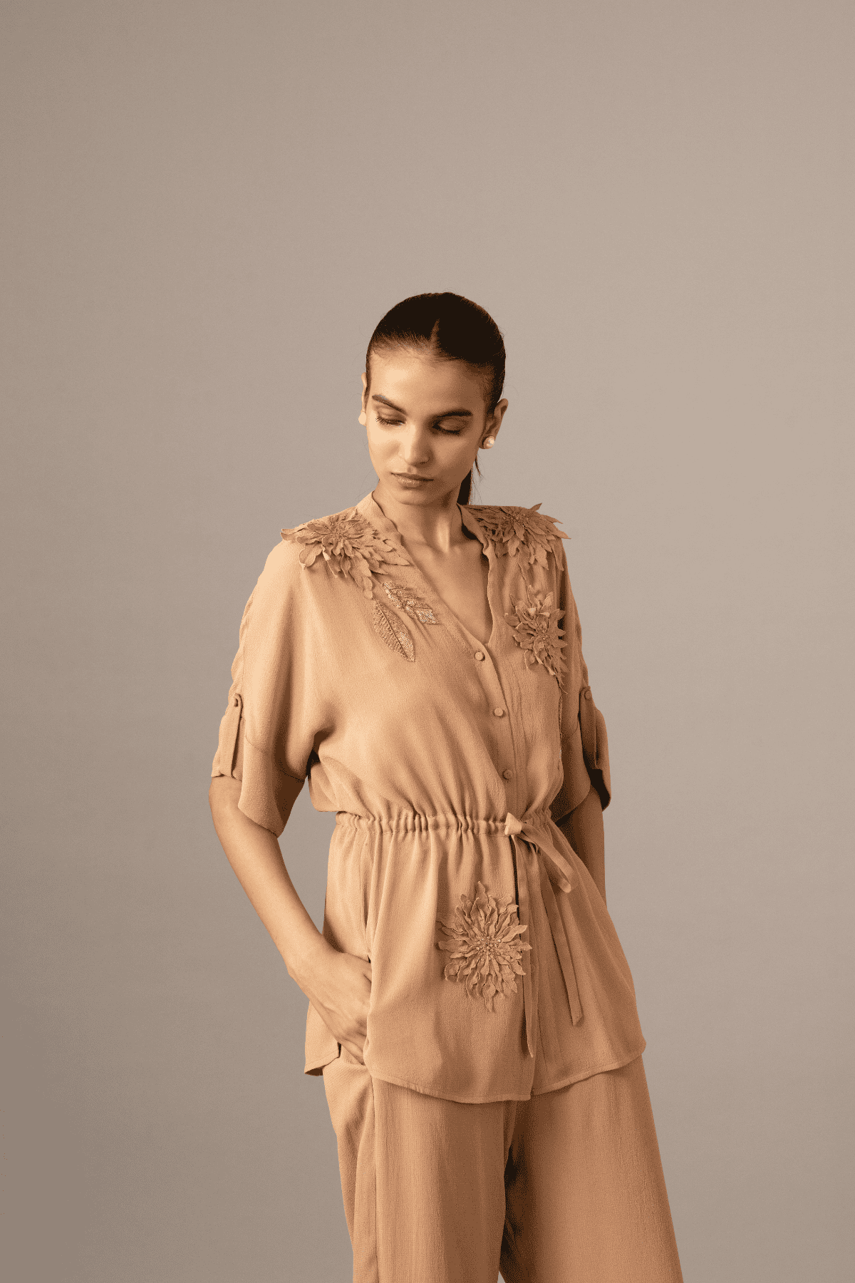 Namrata Joshipura Nigella Front Open String Coord Set indian designer wear online shopping melange singapore 
