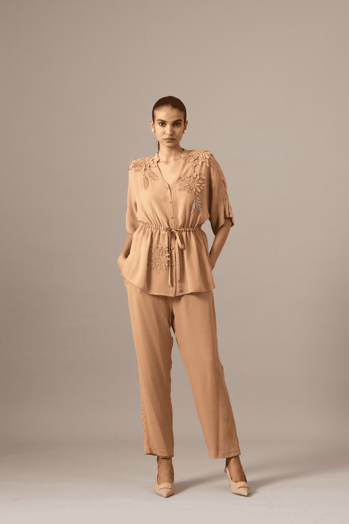 Namrata Joshipura Nigella Front Open String Coord Set indian designer wear online shopping melange singapore 
