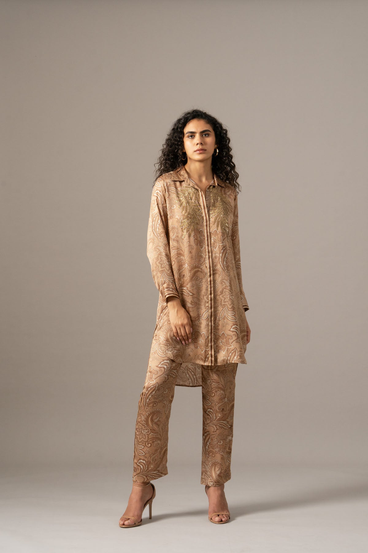 Namrata Joshipura Paisley Front Placket Long Coord Set indian designer wear online shopping melange singapore 