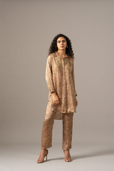 Namrata Joshipura Paisley Front Placket Long Coord Set indian designer wear online shopping melange singapore 
