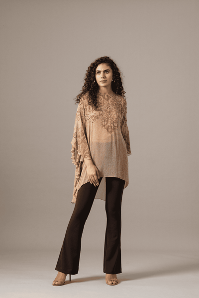 Namrata Joshipura Paisley Print Side Frill Tunic indian designer wear online shopping melange singapore 