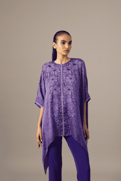 Namrata Joshipura Pansy Flower Handkerchief Tunic indian designer wear online shopping melange singapore 