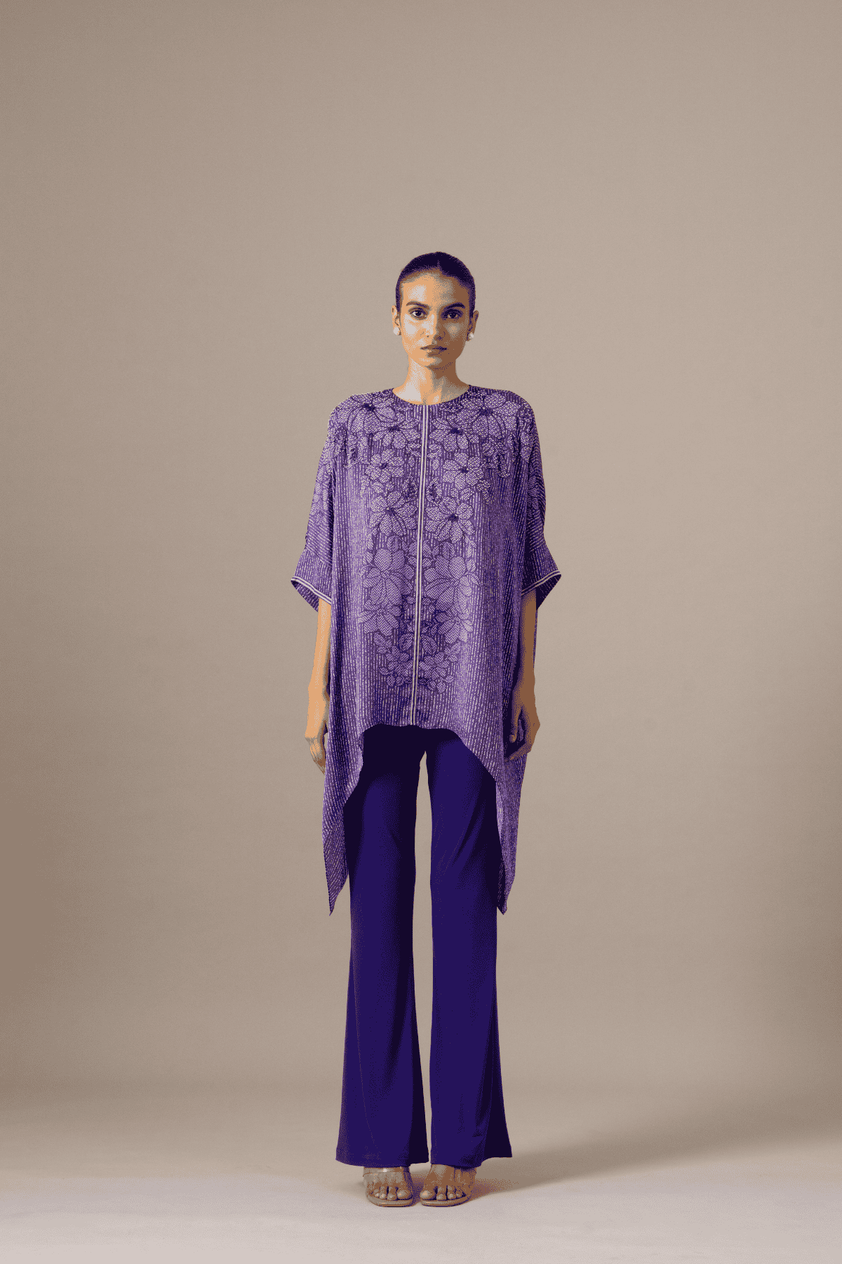 Namrata Joshipura Pansy Flower Handkerchief Tunic indian designer wear online shopping melange singapore 