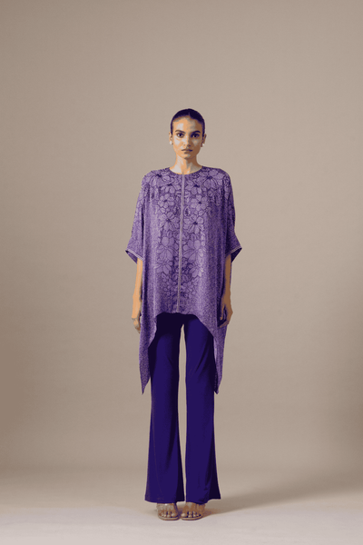Namrata Joshipura Pansy Flower Handkerchief Tunic indian designer wear online shopping melange singapore 