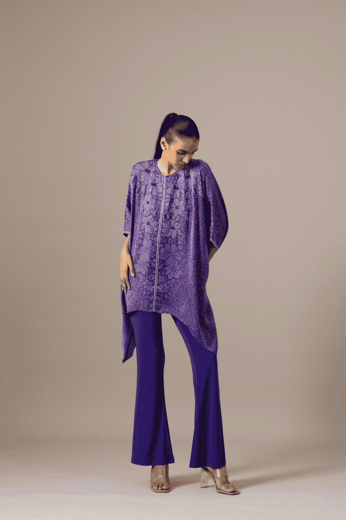 Namrata Joshipura Pansy Flower Handkerchief Tunic indian designer wear online shopping melange singapore 