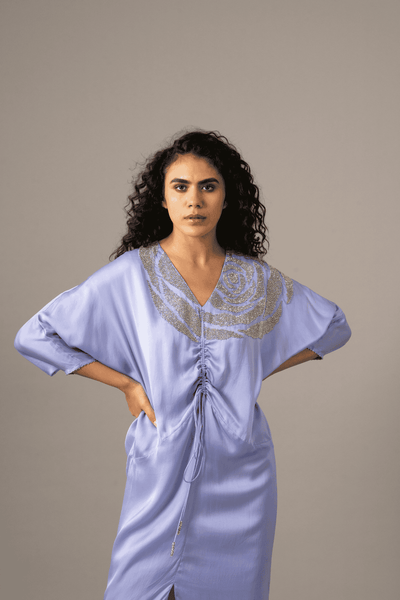 Namrata Joshipura Rosette Drawstring Dress indian designer wear online shopping melange singapore 
