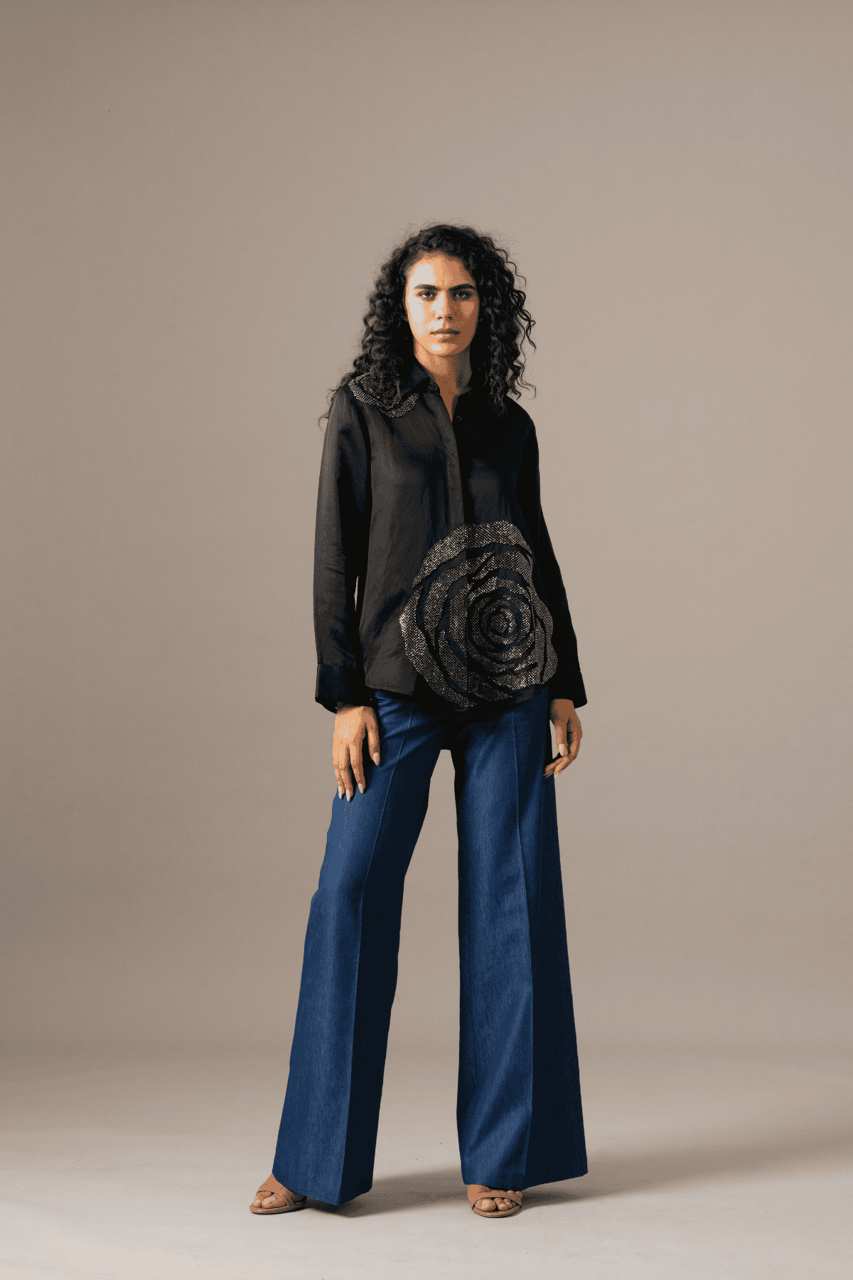 Namrata Joshipura Rosette Full Sleeve Shirt indian designer wear online shopping melange singapore 