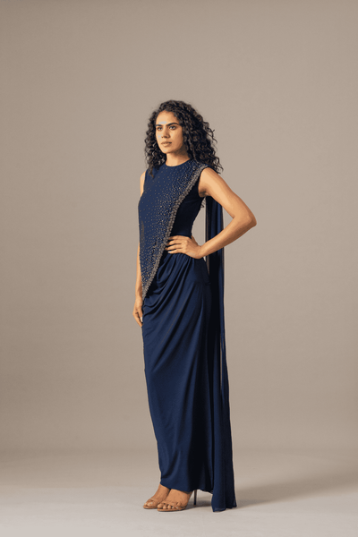 Namrata Joshipura Star Draped Gown indian designer wear online shopping melange singapore 