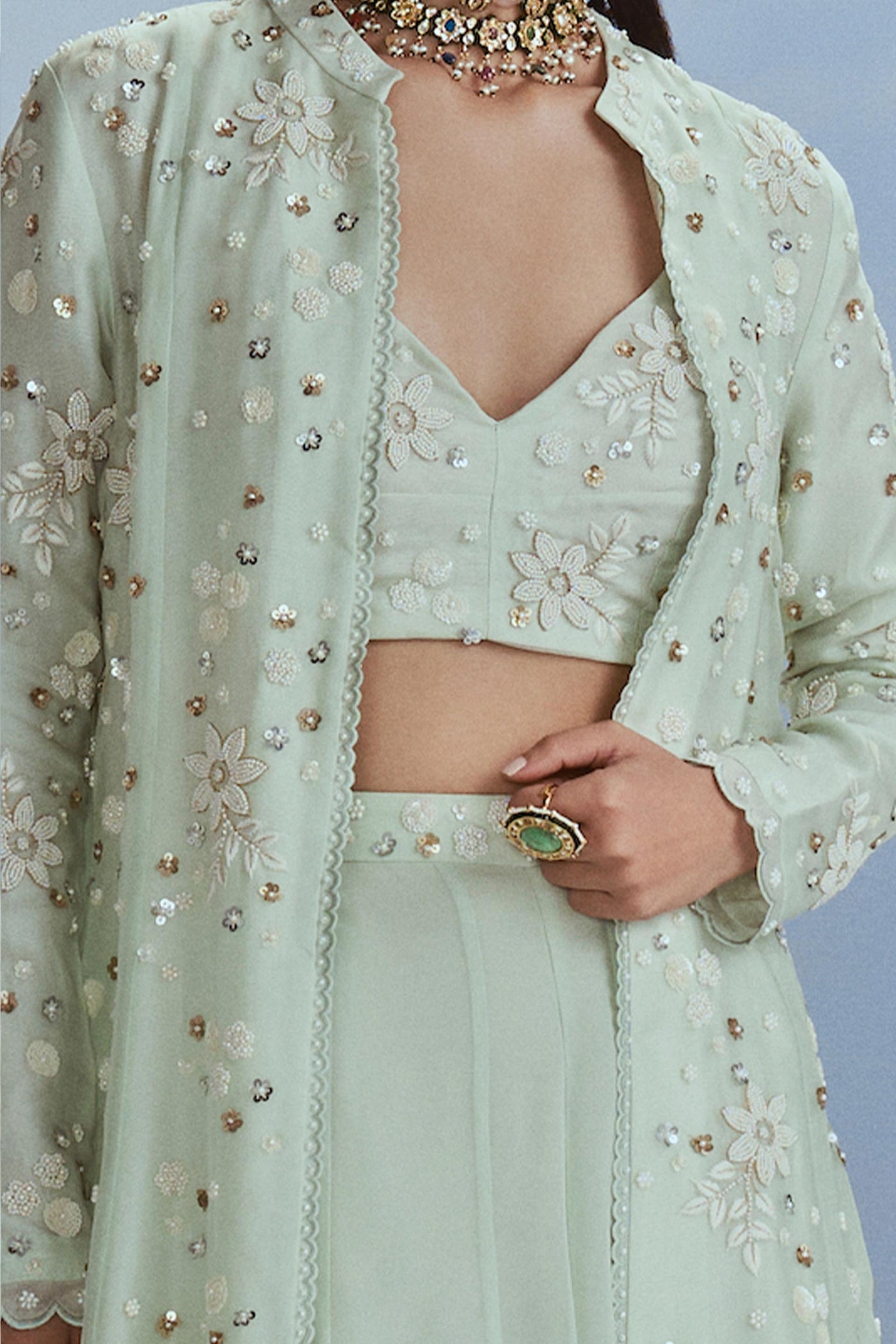 Nachiket Barve Babylon Kalidar Jacket Set indian designer wear online shopping melange singapore
