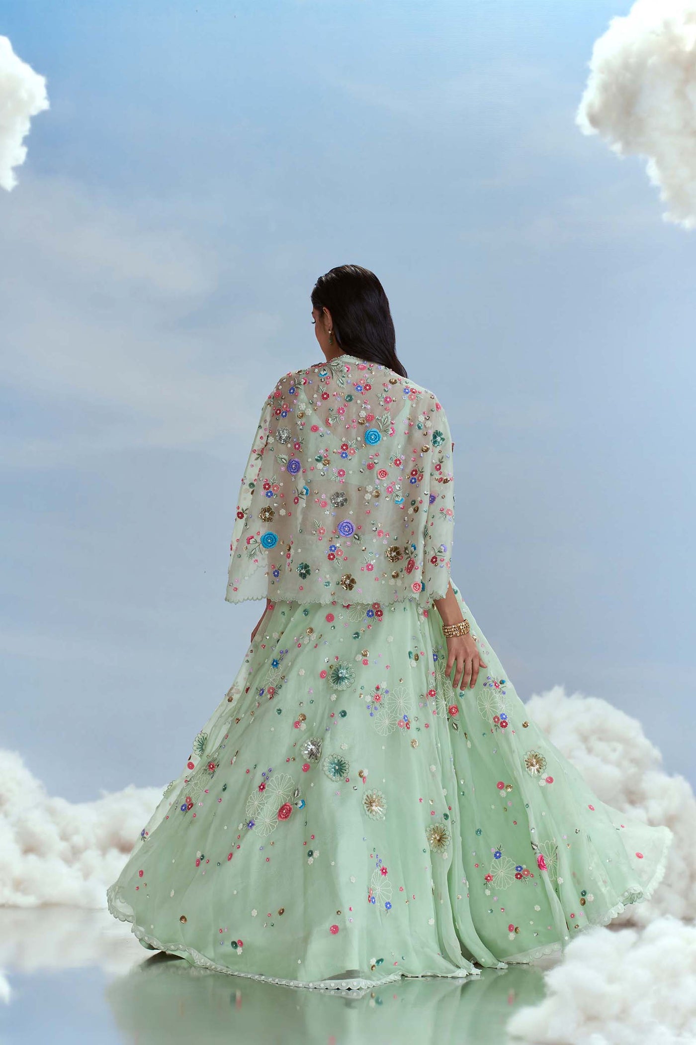 Nachiket Barve Lunar Blossom Lehenga Set indian designer wear online shopping melange singapore