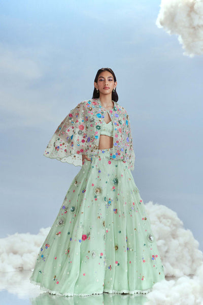 Nachiket Barve Lunar Blossom Lehenga Set indian designer wear online shopping melange singapore