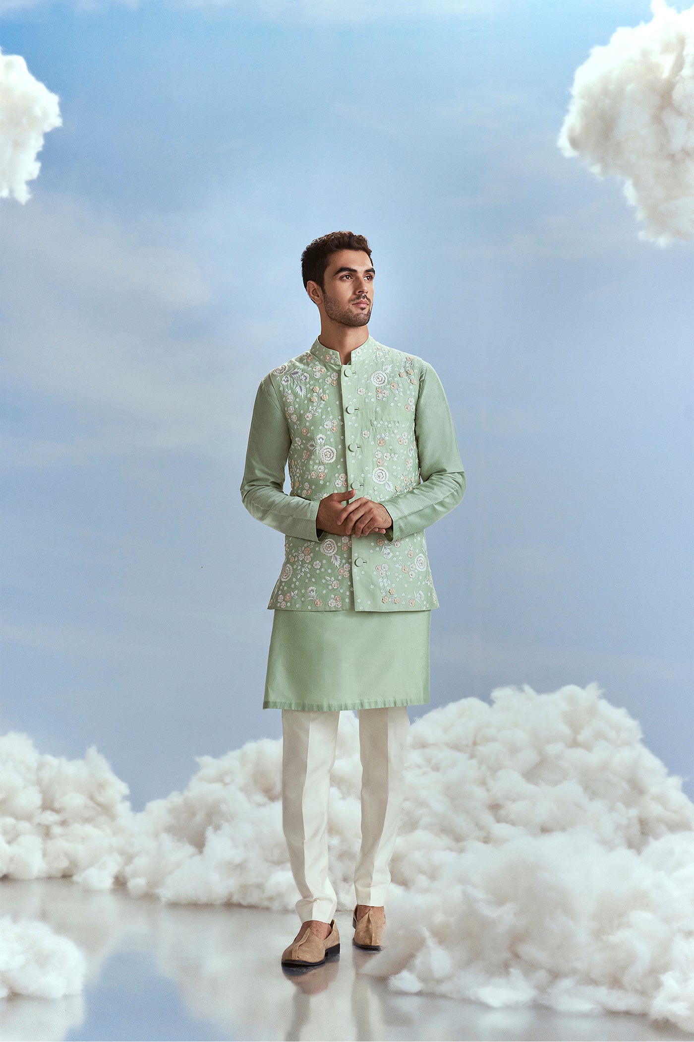 Nachiket Barve Mehtab Bagh Jaal Bundi Kurta Set indian designer wear online shopping melange singapore