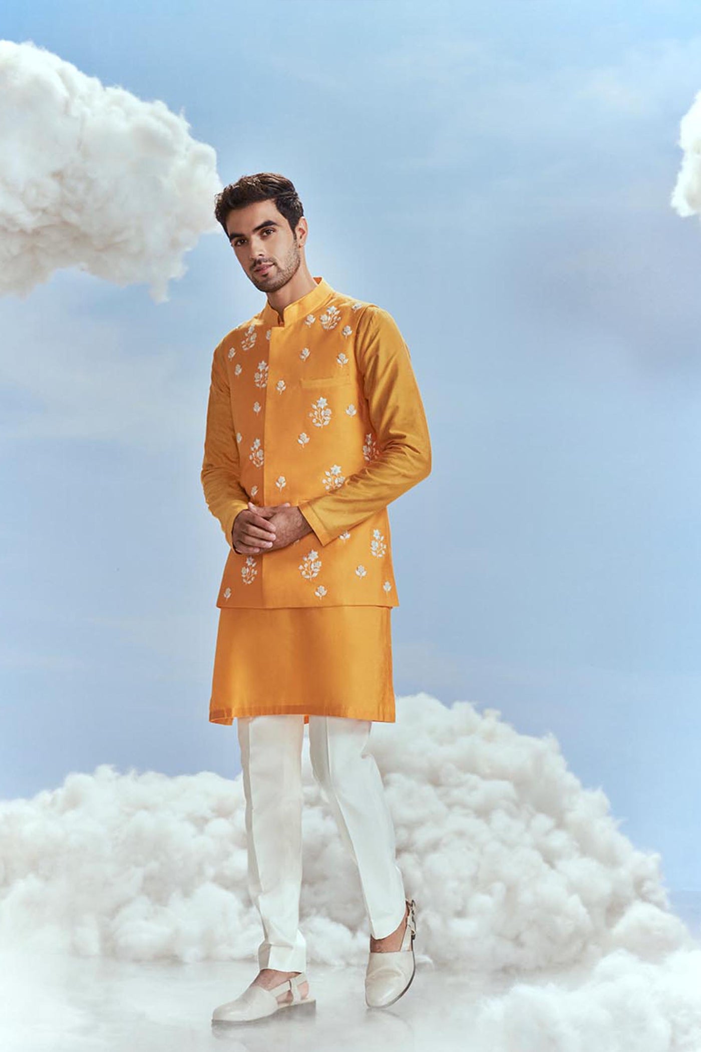 Nachiket Barve Menswear Mehtab Bagh Jaal Bundi Kurta Set Mango indian designer wear online shopping melange singapore