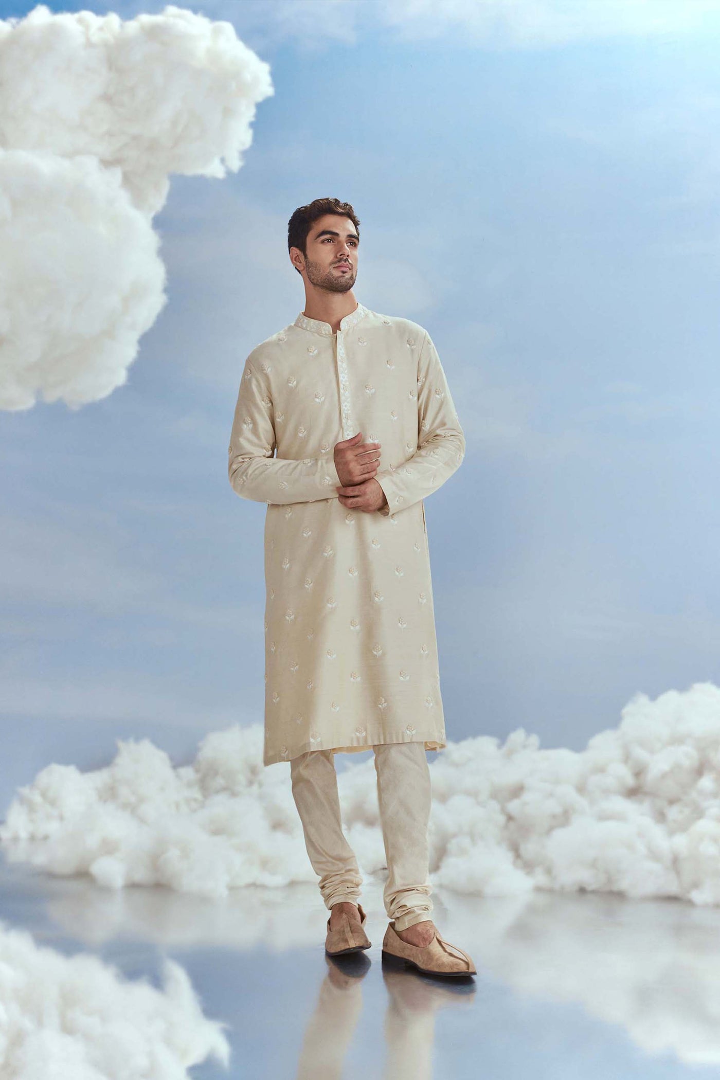 Nachiket Barve Menswear Nawab Boota Long Kurta Set indian designer wear online shopping melange singapore