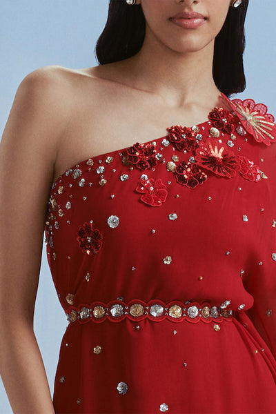 Nachiket Barve Metallic Izmir Toga Dress indian designer wear online shopping melange singapore