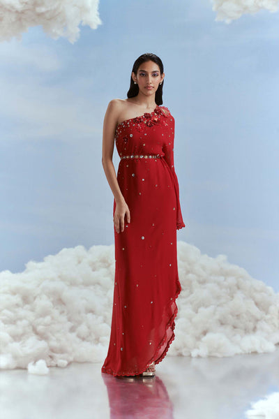Nachiket Barve Metallic Izmir Toga Dress indian designer wear online shopping melange singapore