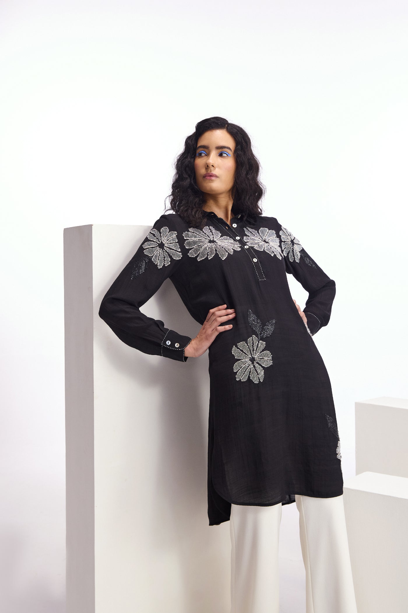 Namrata Joshipura Alder Straight Long Tunic indian designer wear online shopping melange singapore