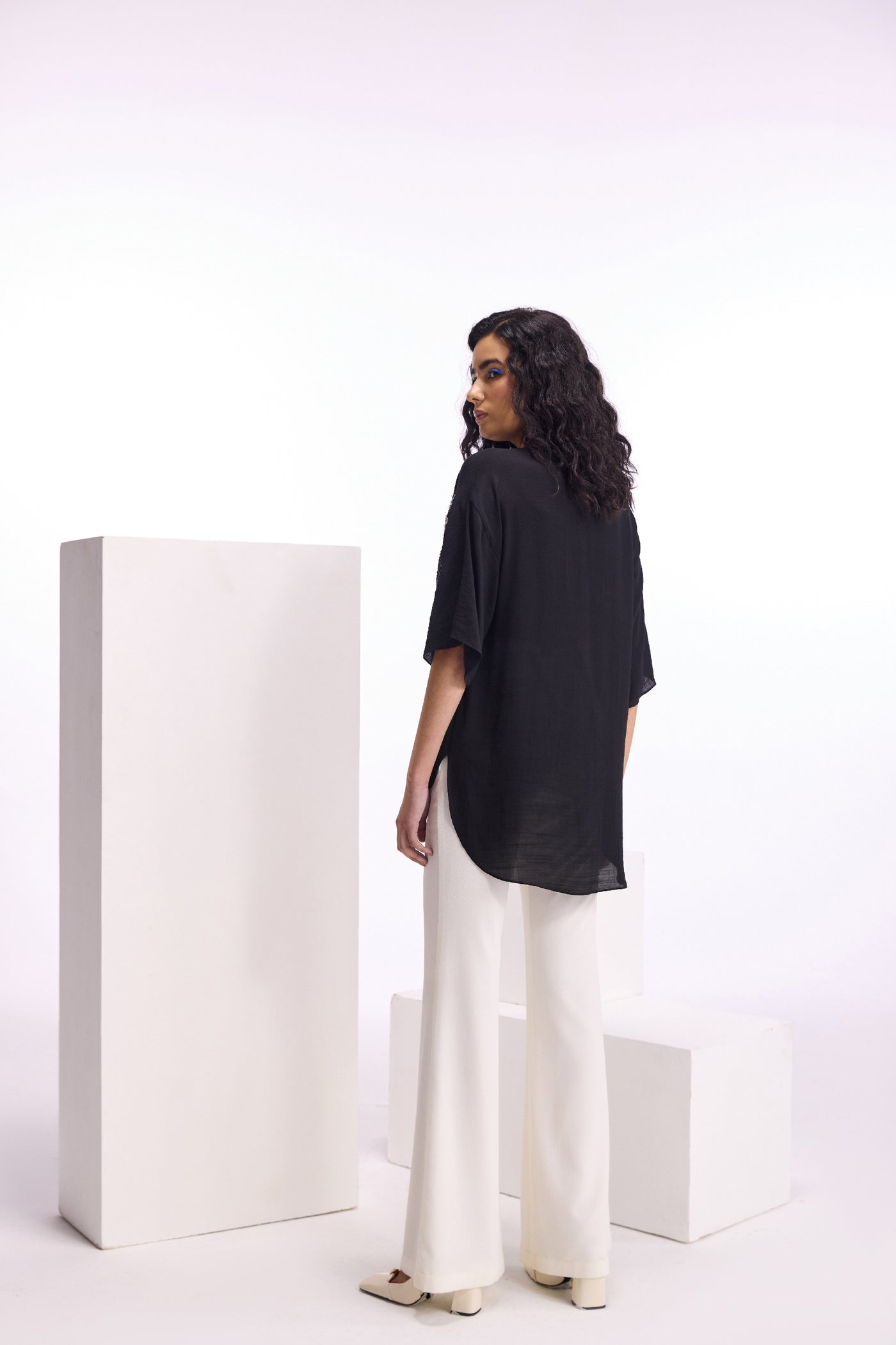 Namrata Joshipura Alder Wide Collar Shirt indian designer wear online shopping melange singapore