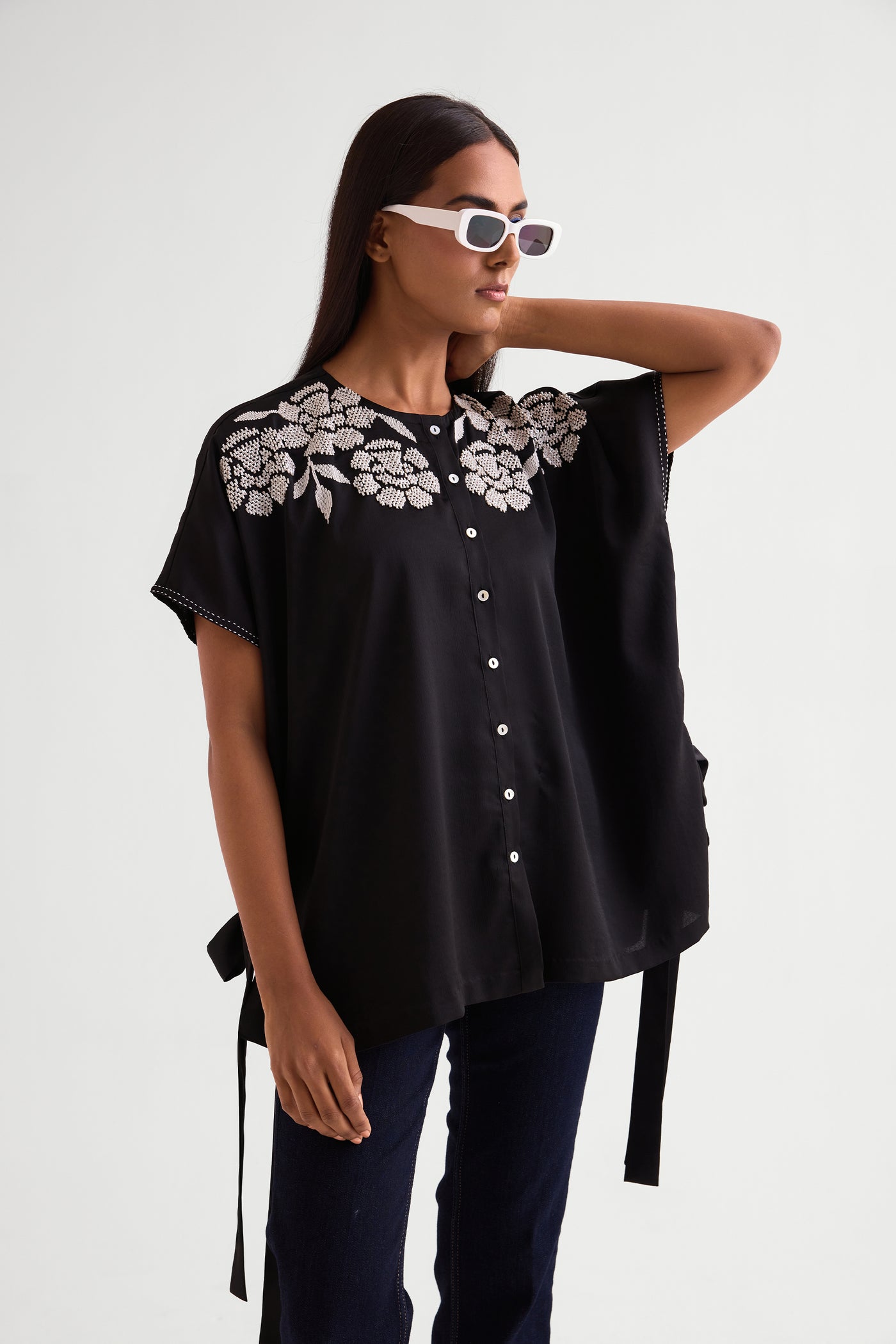 Namrata Joshipura Alice Side Tie Top indian designer wear online shopping melange singapore