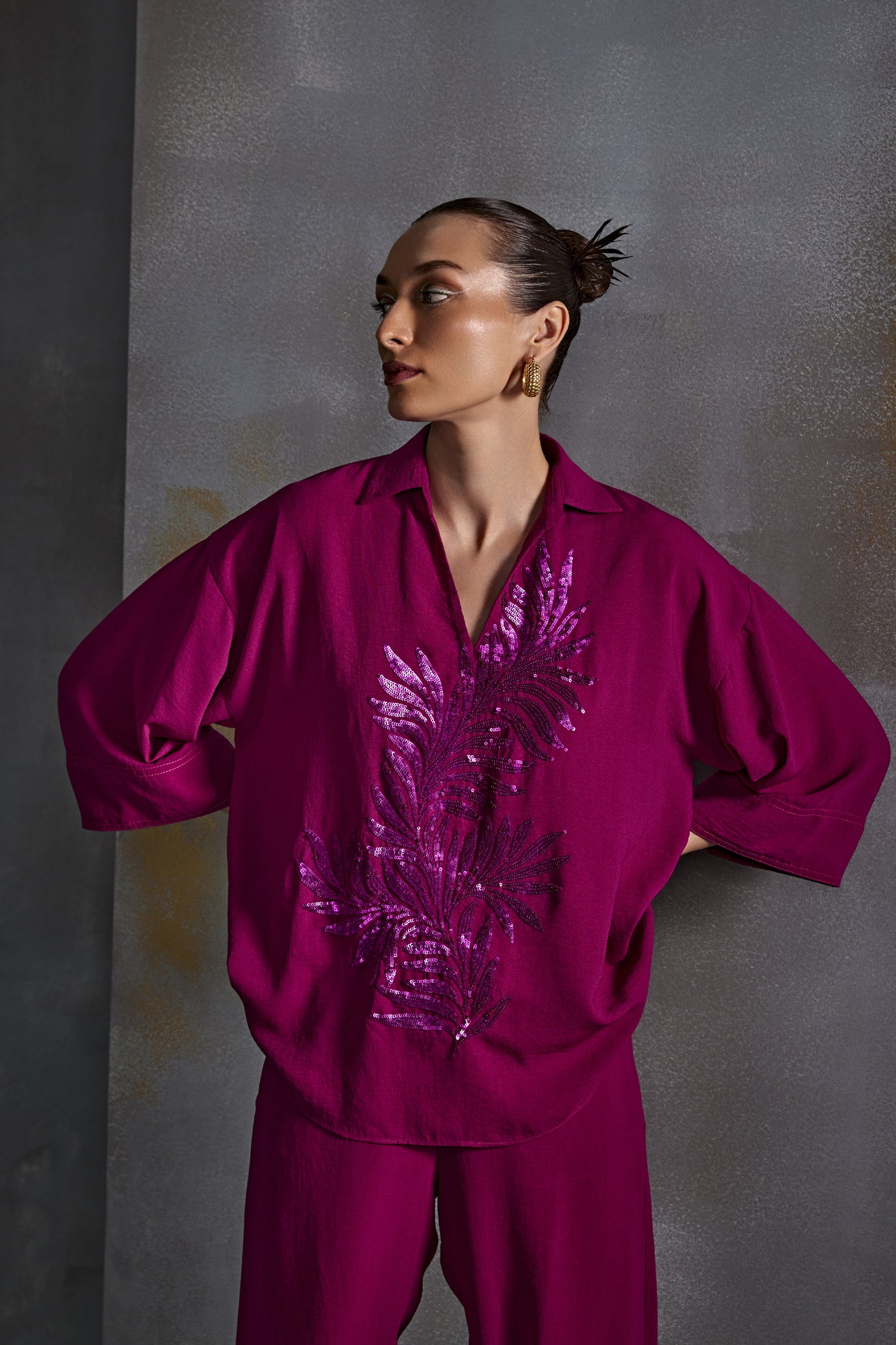 Namrata Joshipura Autumn Fern Boxy Co-Ord Set Indian designer wear online shopping melange singapore