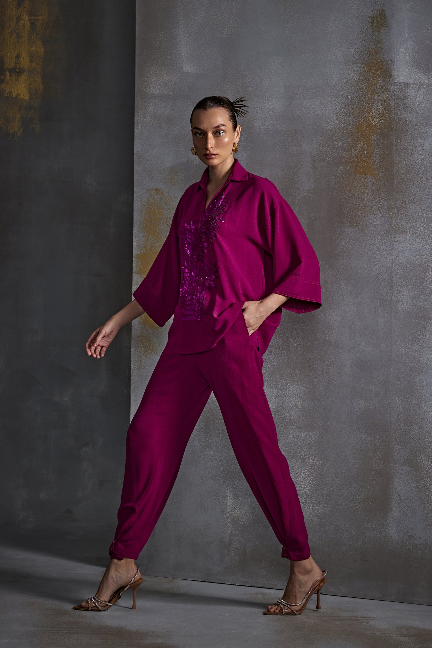 Namrata Joshipura Autumn Fern Boxy Co-Ord Set Indian designer wear online shopping melange singapore