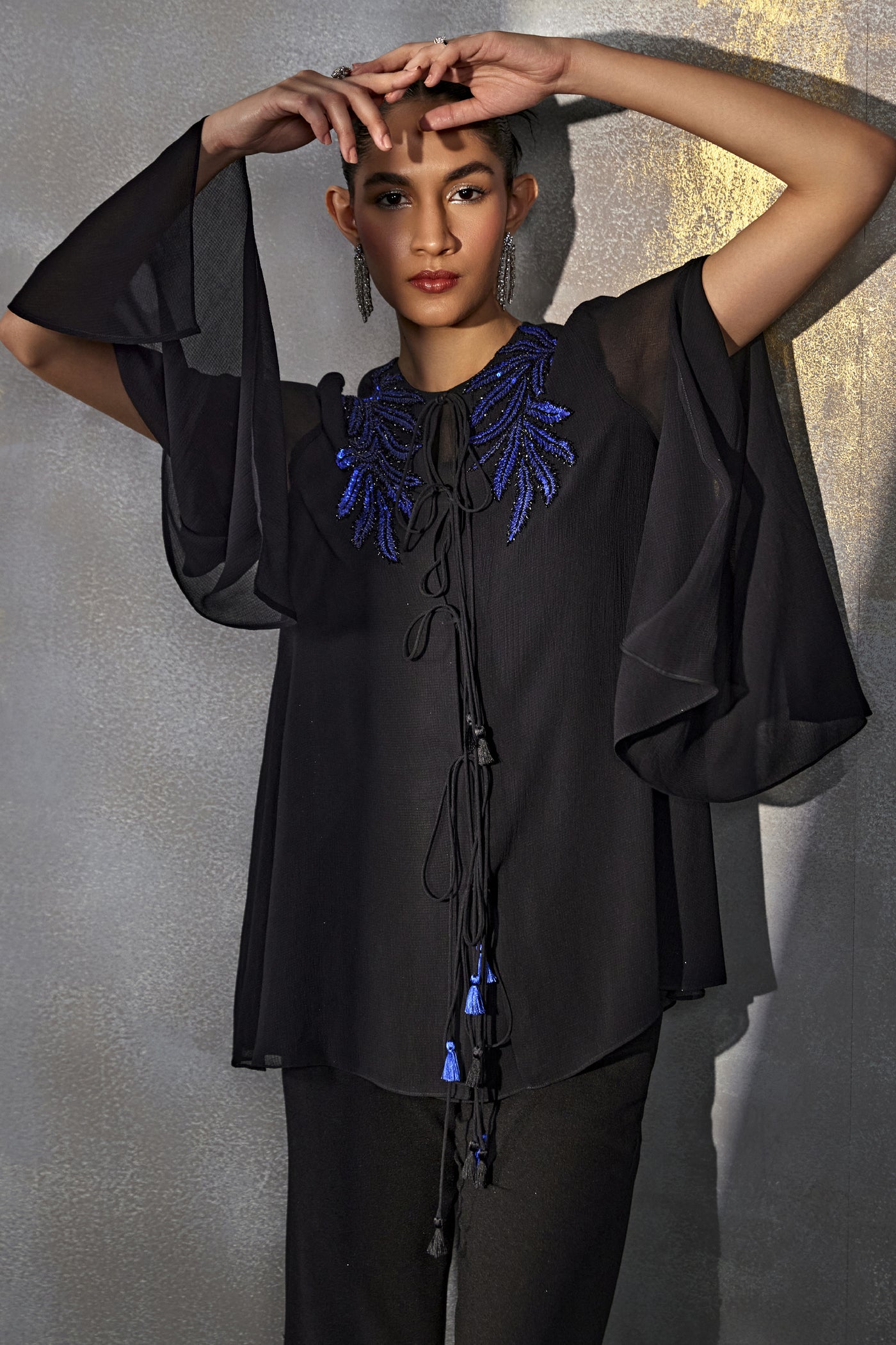 Namrata Joshipura Autumn Fern Double Layer Top Indian designer wear online shopping melange singapore