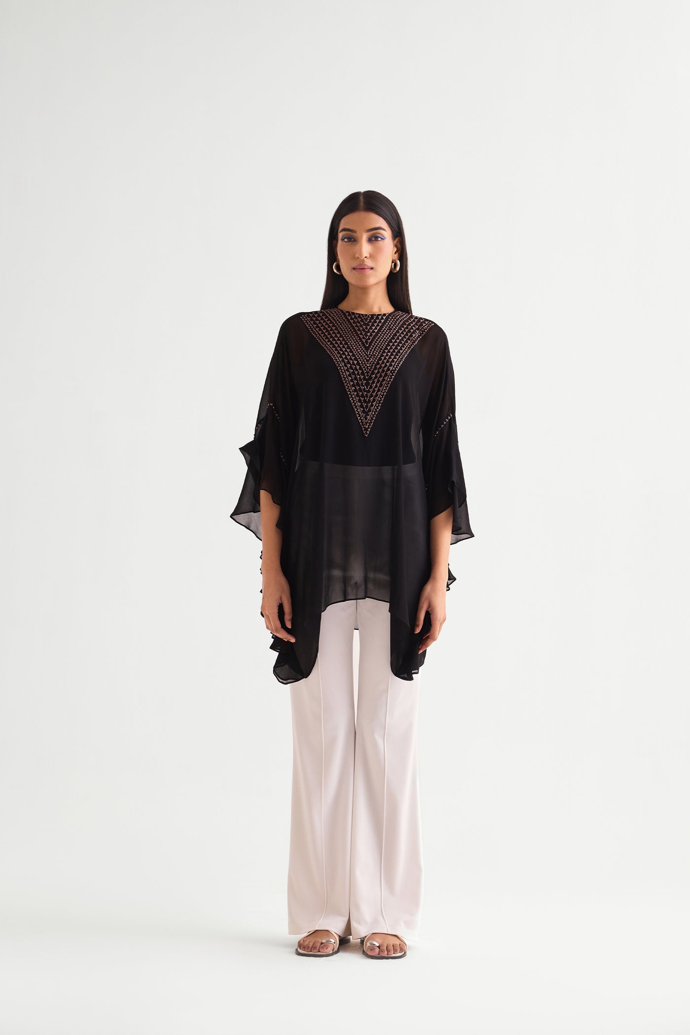 Namrata Joshipura Ava Side Frill Tunic indian designer wear online shopping melange singapore