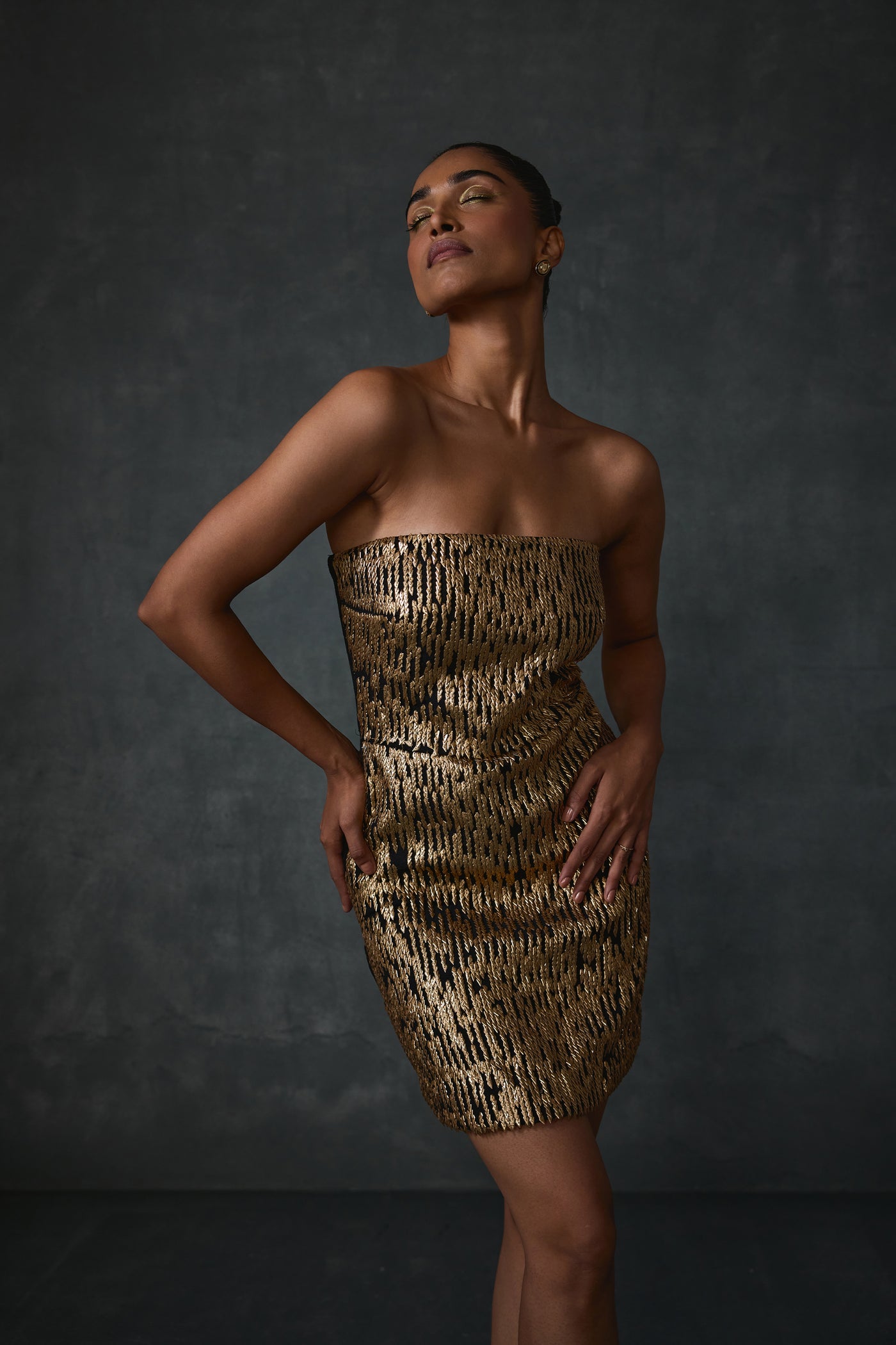 Namrata Joshipura Bark Shift Dress indian designer wear online shopping melange singapore

