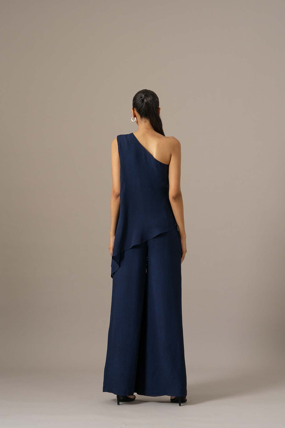 Namrata Joshipura Baroque One Shoulder Jumpsuit indian designer wear online shopping melange singapore 