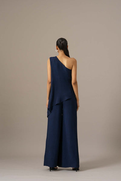 Namrata Joshipura Baroque One Shoulder Jumpsuit indian designer wear online shopping melange singapore 