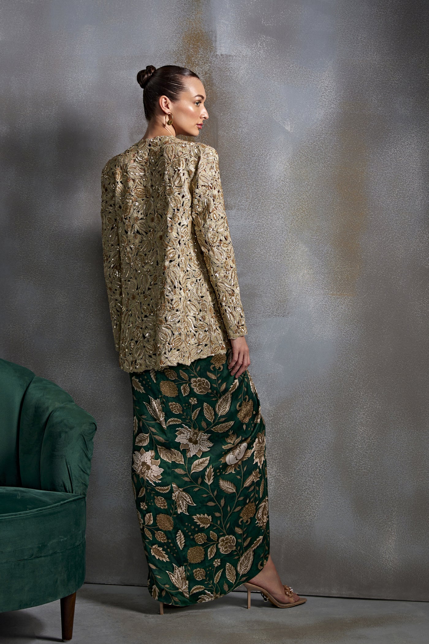 Namrata Joshipura Bell Flower Jacket Set Indian designer wear online shopping melange singapore