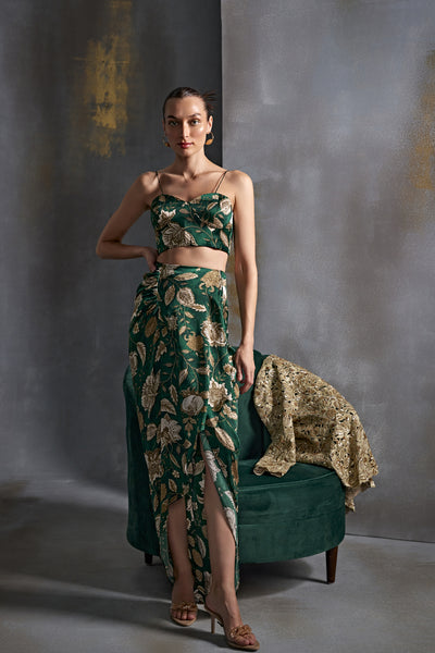 Namrata Joshipura Bell Flower Jacket Set Indian designer wear online shopping melange singapore