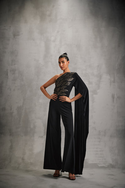 Namrata Joshipura Blaze One Shoulder Jumpsuit indian designer wear online shopping melange singapore