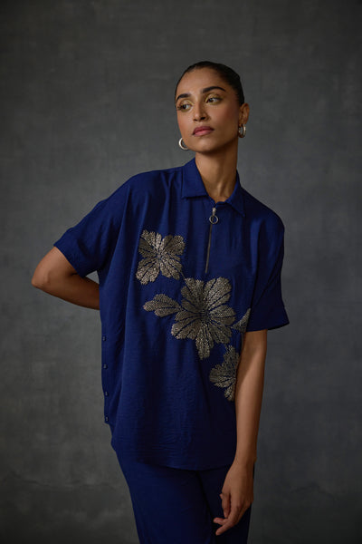 Namrata Joshipura Bloomwave Zipper Top indian designer wear online shopping melange singapore