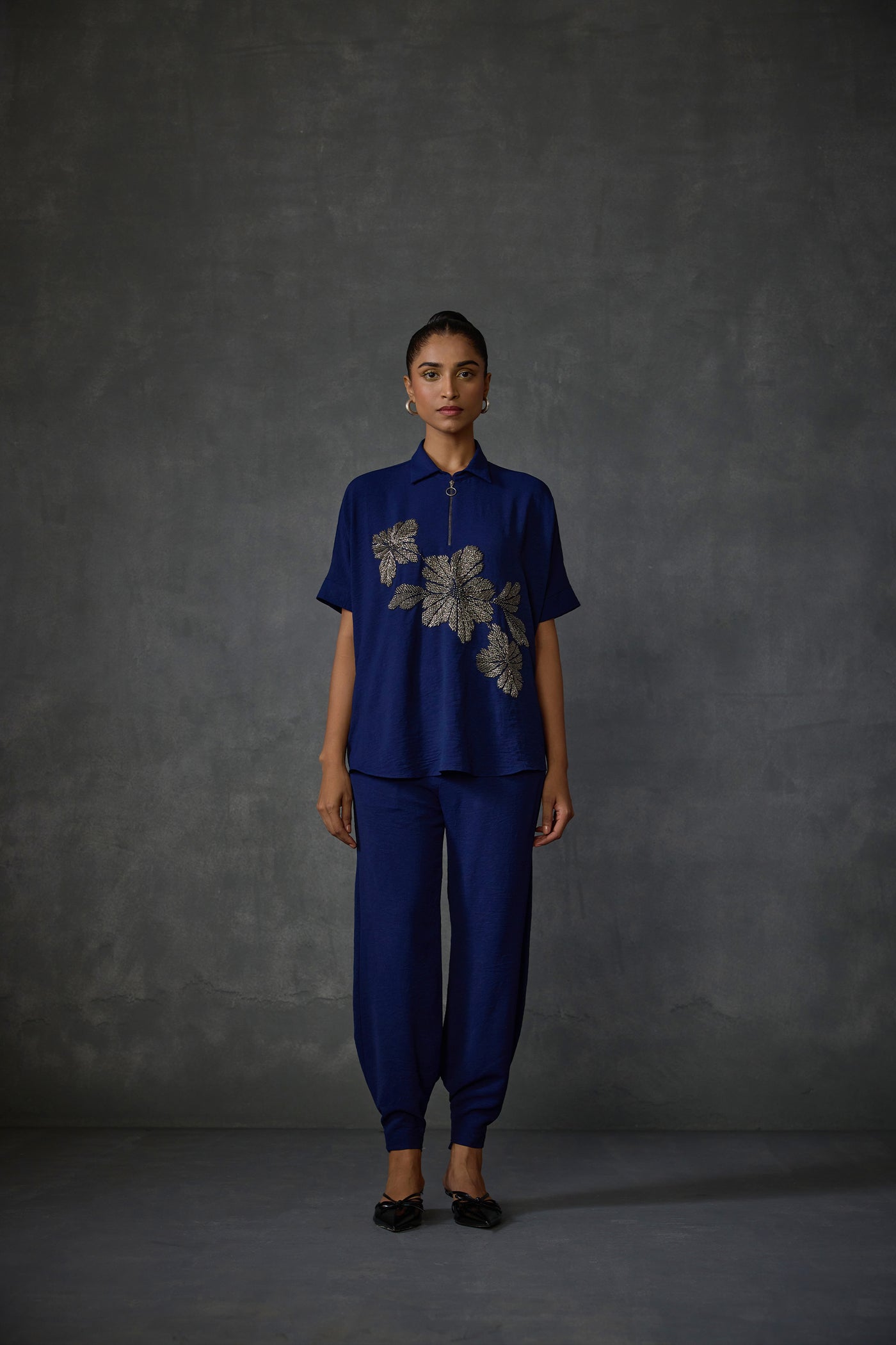 Namrata Joshipura Bloomwave Zipper Top indian designer wear online shopping melange singapore