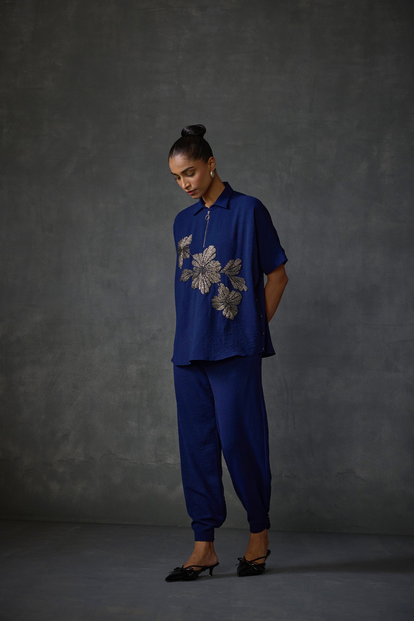 Namrata Joshipura Bloomwave Zipper Top indian designer wear online shopping melange singapore