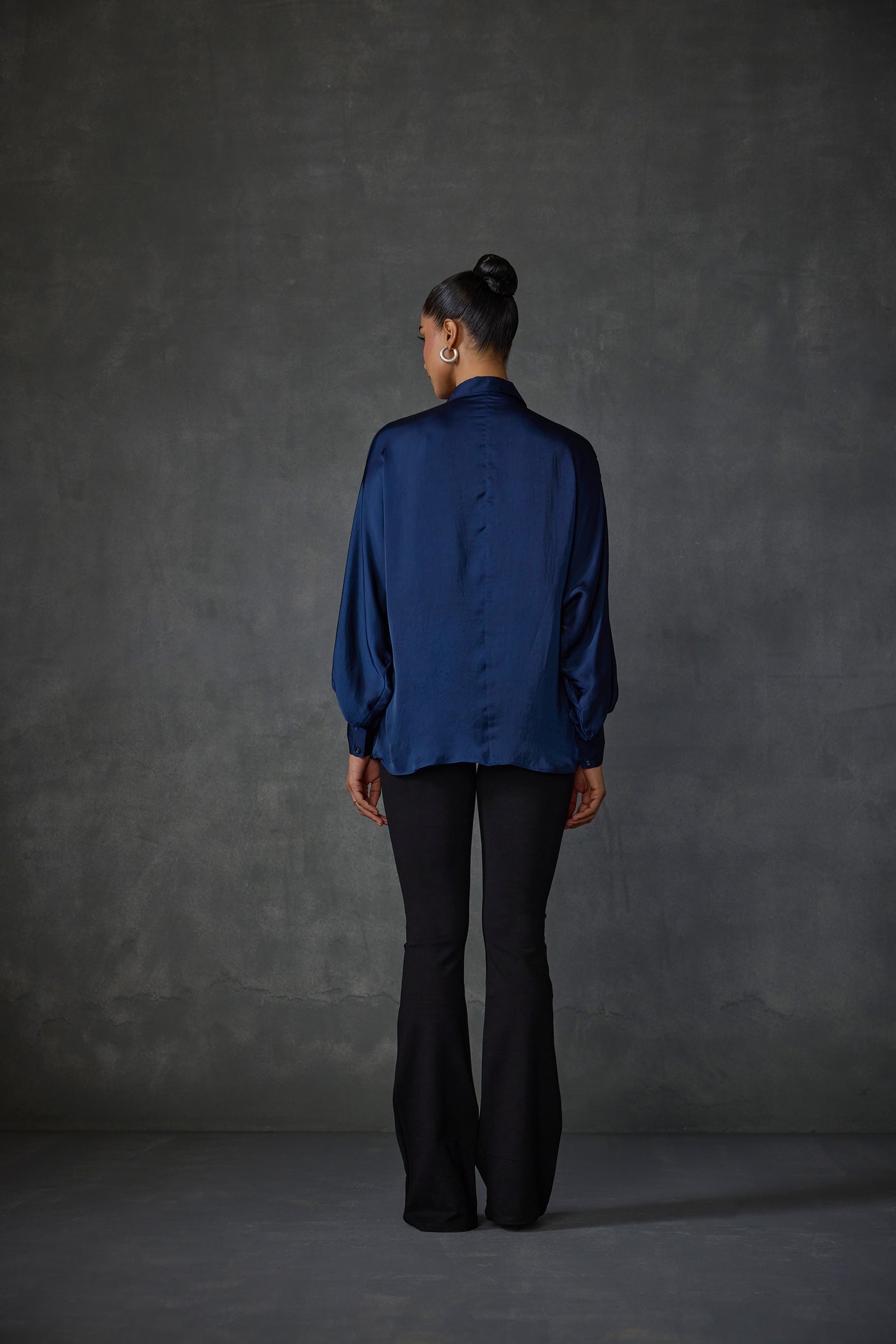 Namrata Joshipura Blue Berry Winter Flower Shirt indian designer wear online shopping melange singapore
