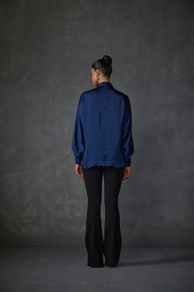 Namrata Joshipura Blue Berry Winter Flower Shirt indian designer wear online shopping melange singapore