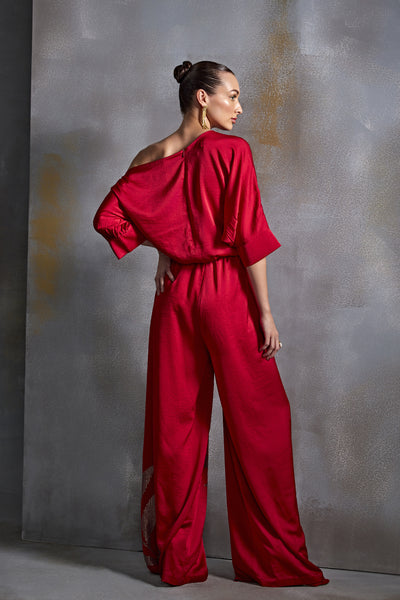 Namrata Joshipura Calathea Drop Shoulder Jumpsuit Indian designer wear online shopping melange singapore