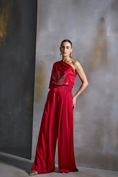Namrata Joshipura Calathea One Off Shoulder Top Indian designer wear online shopping melange singapore