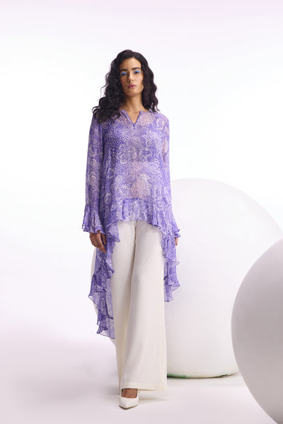 Namrata Joshipura Cerelia Frill Long Back Tunic indian designer wear online shopping melange singapore