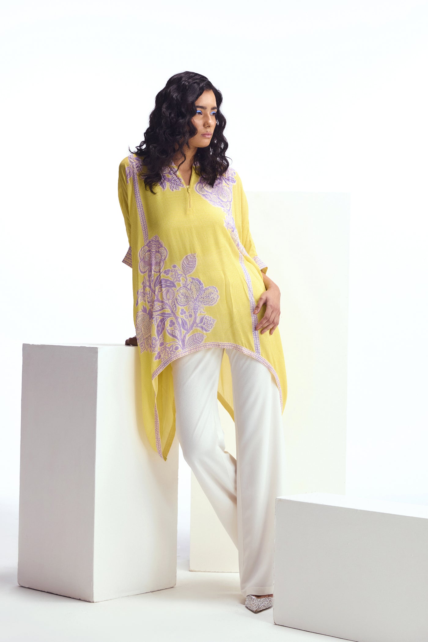 Namrata Joshipura Cerelia Handkerchief Hem Tunic indian designer wear online shopping melange singapore