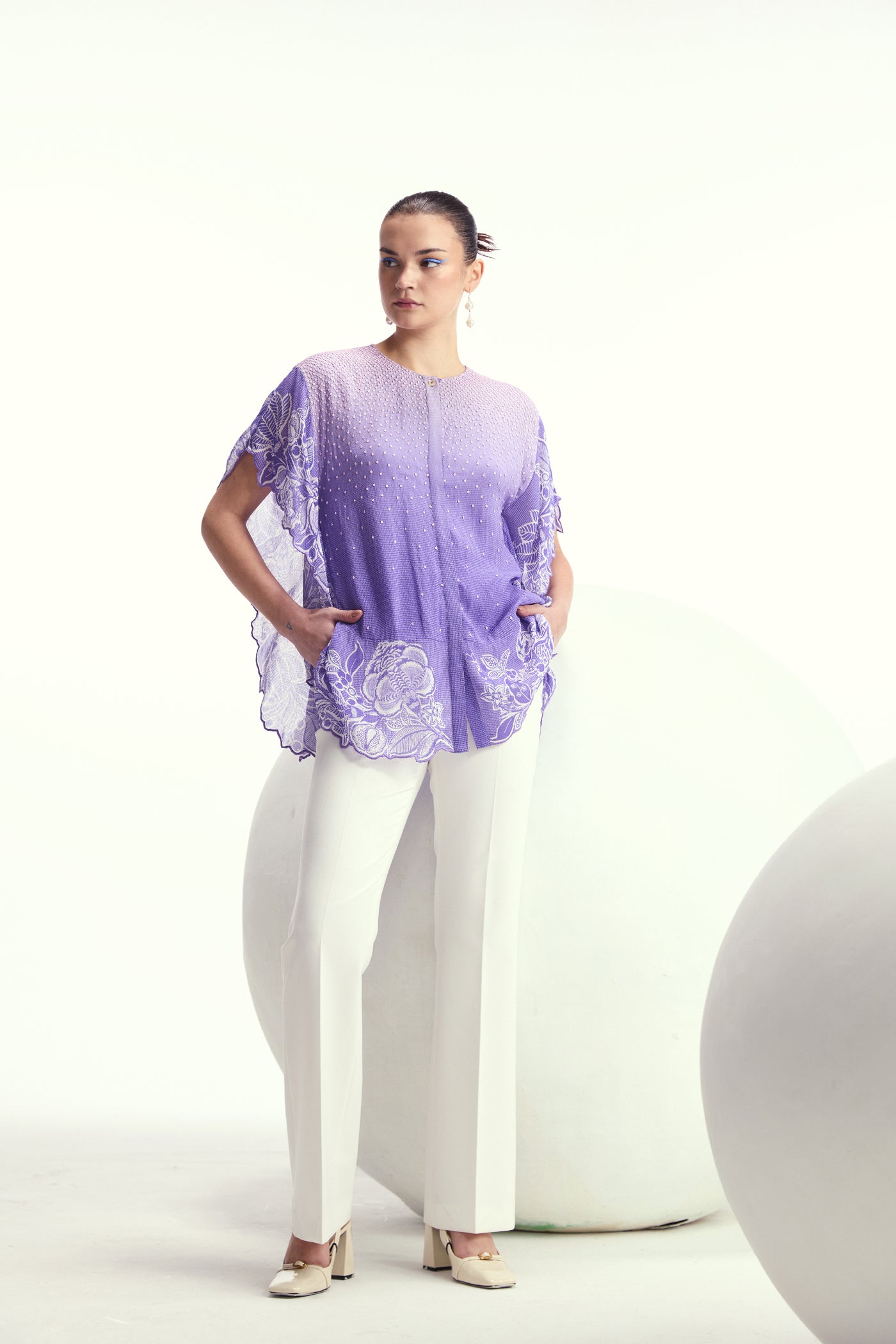 Namrata Joshipura Cerelia Scallop Top indian designer wear online shopping melange singapore