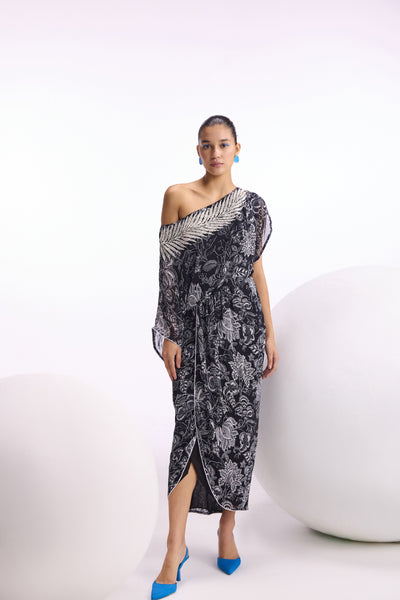 Namrata Joshipura Cerellia Fern Drop Shoulder Dress indian designer wear online shopping melange singapore