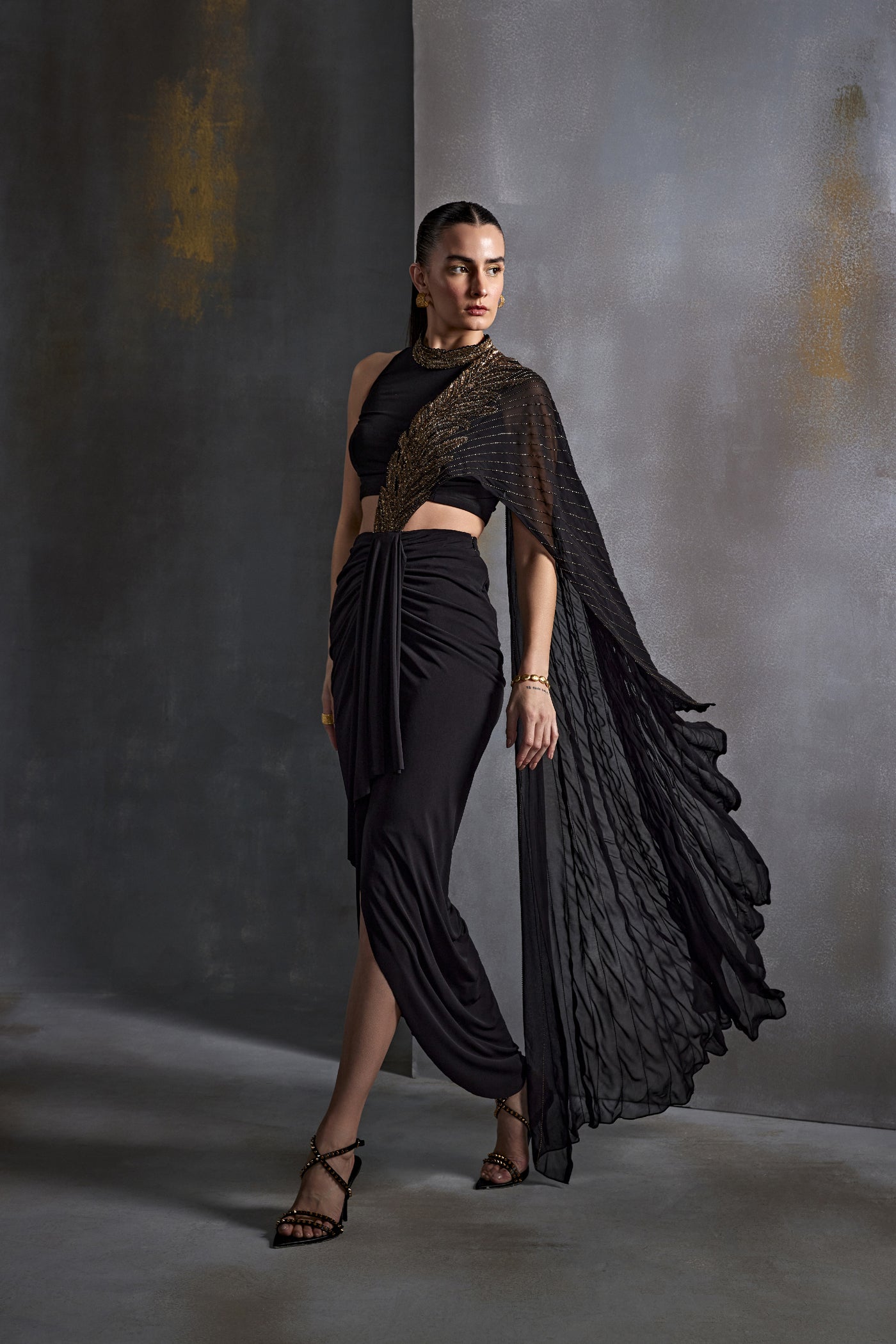 Namrata Joshipura Cordelia Draped Concept Saree Indian designer wear online shopping melange singapore