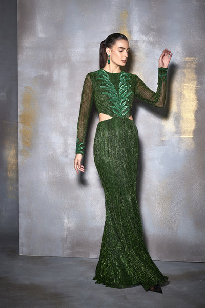 Namrata Joshipura Cordelia Side Cut Out Gown Indian designer wear online shopping melange singapore