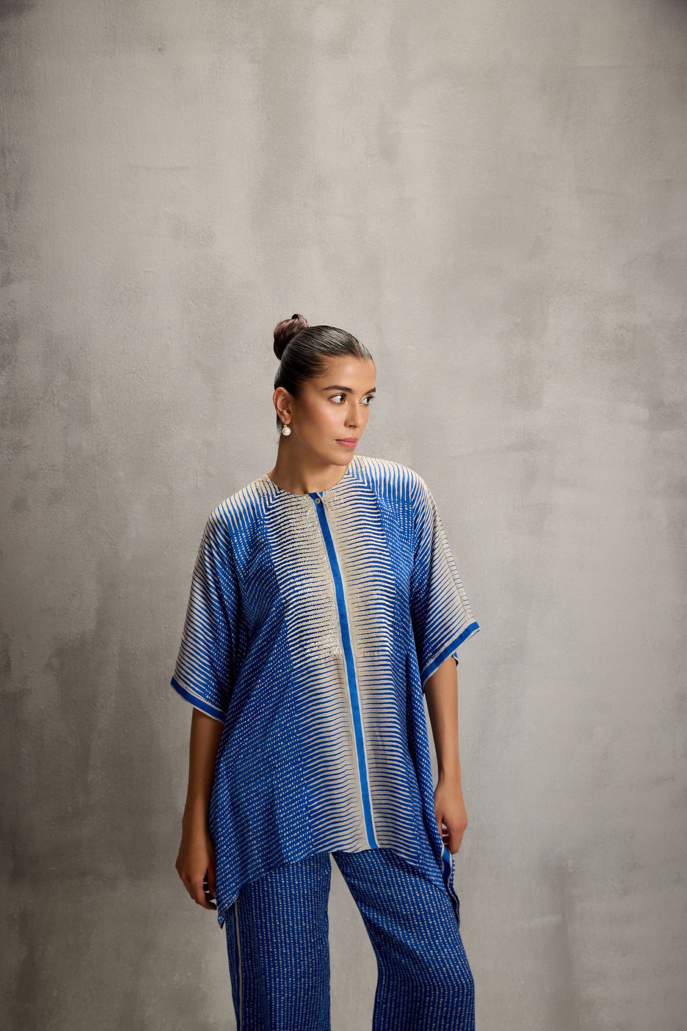 Namrata Joshipura Crest Pointed Hem Asymtric Co-ord indian designer wear online shopping melange singapore