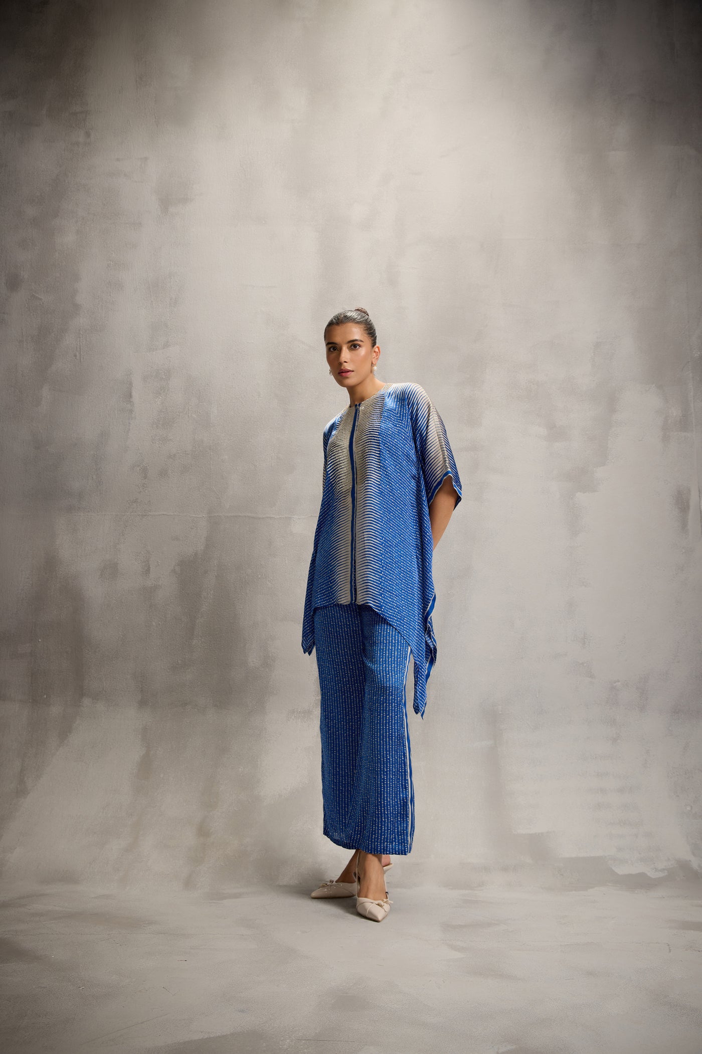 Namrata Joshipura Crest Pointed Hem Asymtric Co-ord indian designer wear online shopping melange singapore